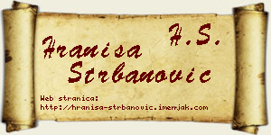 Hraniša Štrbanović vizit kartica